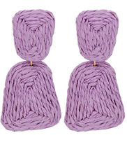 Load image into Gallery viewer, Raffia Trapezoid Earring