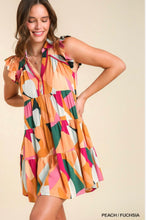 Load image into Gallery viewer, Peach Mix Tiered Dress