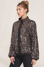 Load image into Gallery viewer, Sequin Bomber Jacket