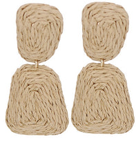 Load image into Gallery viewer, Raffia Trapezoid Earring