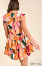 Load image into Gallery viewer, Peach Mix Tiered Dress