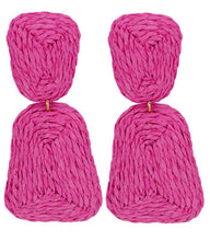 Load image into Gallery viewer, Raffia Trapezoid Earring