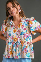Load image into Gallery viewer, Floral Mix Babydoll Top