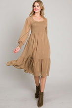 Load image into Gallery viewer, Tiered Lurex Midi Dress