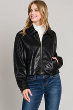 Load image into Gallery viewer, Pleather Collared Jacket