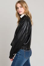 Load image into Gallery viewer, Pleather Collared Jacket