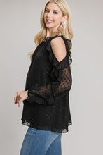 Load image into Gallery viewer, Ruffled Cold-Shoulder Blouse