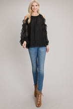 Load image into Gallery viewer, Ruffled Cold-Shoulder Blouse