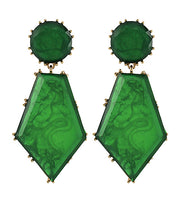 Load image into Gallery viewer, Rhombus&amp; Round Statement Earrings