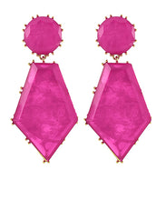 Load image into Gallery viewer, Rhombus&amp; Round Statement Earrings