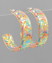 Load image into Gallery viewer, Glitter Resin Open Hoop Earrings