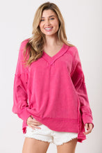 Load image into Gallery viewer, Mineral Washed Terry&amp; Cotton Gauze V-neck