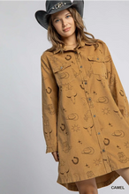 Load image into Gallery viewer, Western Print Corduroy Dress