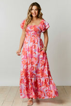 Load image into Gallery viewer, Floral Print Double Sleeve Maxi Dress