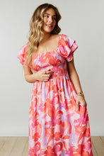Load image into Gallery viewer, Floral Print Double Sleeve Maxi Dress