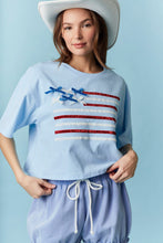 Load image into Gallery viewer, American Flag With Bow Detail Printed Crop Top