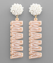 Load image into Gallery viewer, MAMA Bead&amp; Pom Pom Earring
