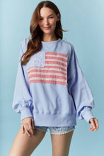 Load image into Gallery viewer, American Flag Lace Trim Detail Sweatshirt