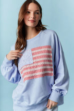 Load image into Gallery viewer, American Flag Lace Trim Detail Sweatshirt