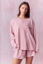 Load image into Gallery viewer, Round Neck Contrast Rib Easy Terry Top