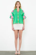 Load image into Gallery viewer, Puff Sleeve Embroidered Top
