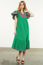 Load image into Gallery viewer, Flutter Sleeve Embroidered Dress