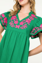 Load image into Gallery viewer, Flutter Sleeve Embroidered Dress