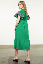 Load image into Gallery viewer, Flutter Sleeve Embroidered Dress