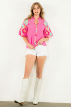 Load image into Gallery viewer, Embroidered Puff Sleeve Top