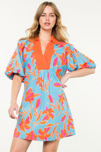 Load image into Gallery viewer, Puff Sleeve Flower Print Dress
