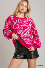 Load image into Gallery viewer, Floral Round Neck Sweater