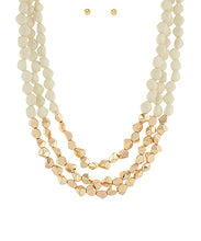 Load image into Gallery viewer, Angled Acrylic&amp; Metal Ball Necklace Set