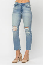 Load image into Gallery viewer, Tinted Wash&amp; Destroy Crop Straight Jean