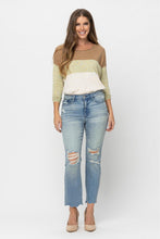 Load image into Gallery viewer, Tinted Wash&amp; Destroy Crop Straight Jean