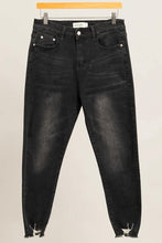 Load image into Gallery viewer, High Waisted Distressed Bottom Denim Jeans