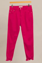 Load image into Gallery viewer, High Waisted Distressed Bottom Denim Jeans