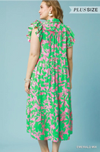 Load image into Gallery viewer, Two Toned Collared Midi Plus Dress