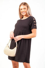 Load image into Gallery viewer, Ribbed Space Dye Lattice Sleeve Dress