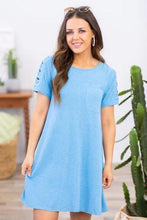Load image into Gallery viewer, Ribbed Space Dye Lattice Sleeve Dress