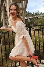 Load image into Gallery viewer, Smocked Dress With Lace Sleeve