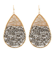 Load image into Gallery viewer, Bead&amp; Wire Teardrop Earrings