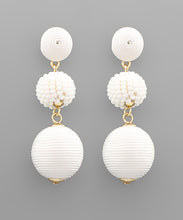 Load image into Gallery viewer, Thread&amp; Bead Ball Earrings