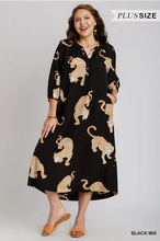 Load image into Gallery viewer, Leopard Black Mix Plus Dress