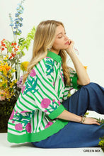 Load image into Gallery viewer, Mix Floral Stripe Button Down Top