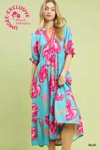 Load image into Gallery viewer, Floral Print Maxi Dress with Contrast Trim
