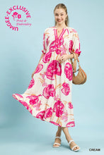 Load image into Gallery viewer, Floral Print Maxi Dress with Contrast Trim