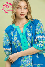 Load image into Gallery viewer, Print Henley Tiered Mini Dress