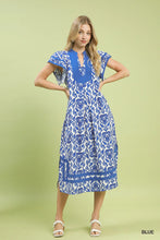 Load image into Gallery viewer, Abstract Two Tone Print Midi Dress