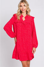 Load image into Gallery viewer, Ruffle Sleeve Plus Dress
