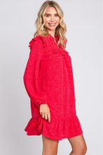 Load image into Gallery viewer, Ruffle Sleeve Plus Dress